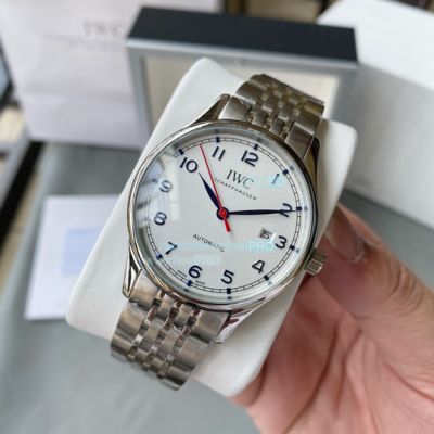 Replica IWC Big Pilot Chronograph Watch White Dial Stainless Steel Strap 40mm